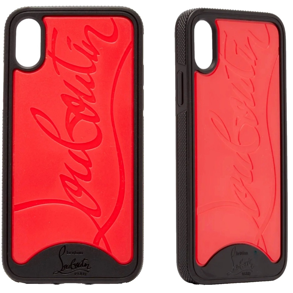 Christian Louboutin Red Logo iPhone X/XS Case NWT Black Rubber Luxury
